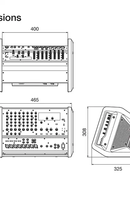 yamaha雅马哈EMX5 Dimensions